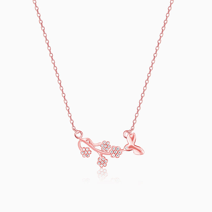 Rose Gold Floral Vine Necklace - Image 1
