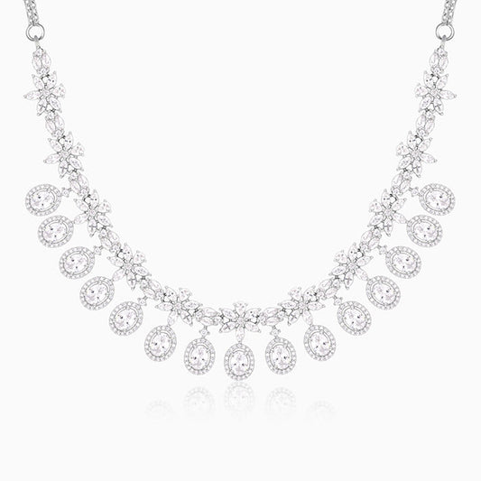 Silver Gleaming Bridal Necklace