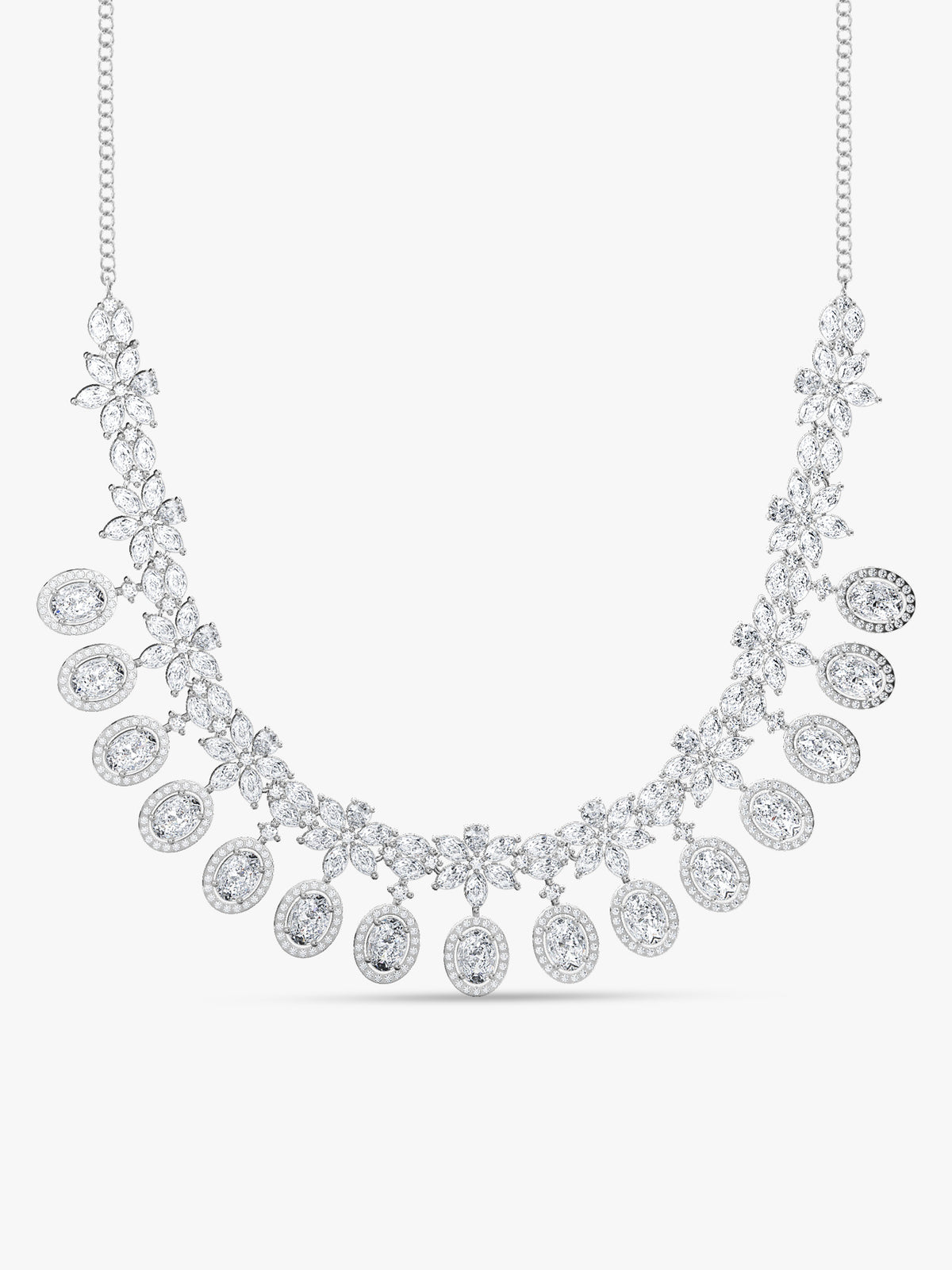 Silver Gleaming Bridal Necklace