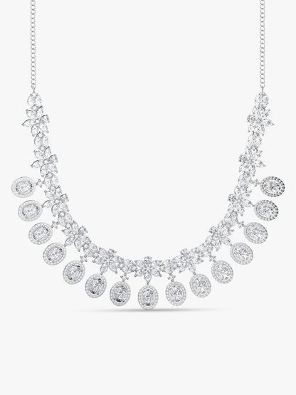 Silver Gleaming Bridal Necklace