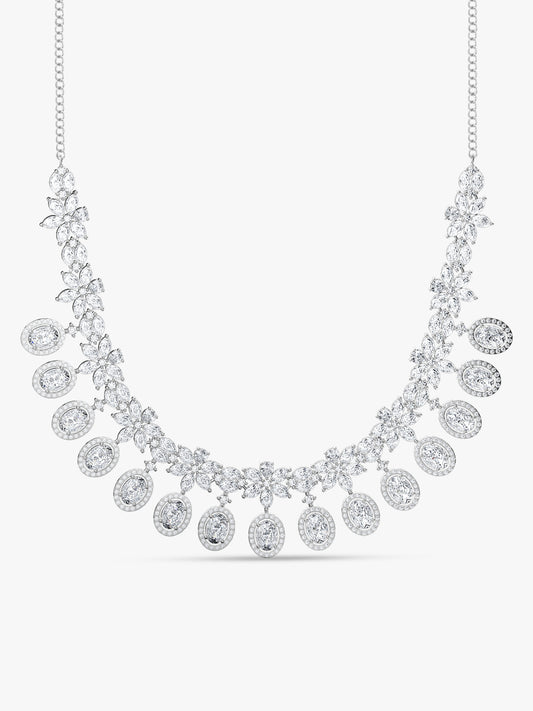 Silver Gleaming Bridal Necklace