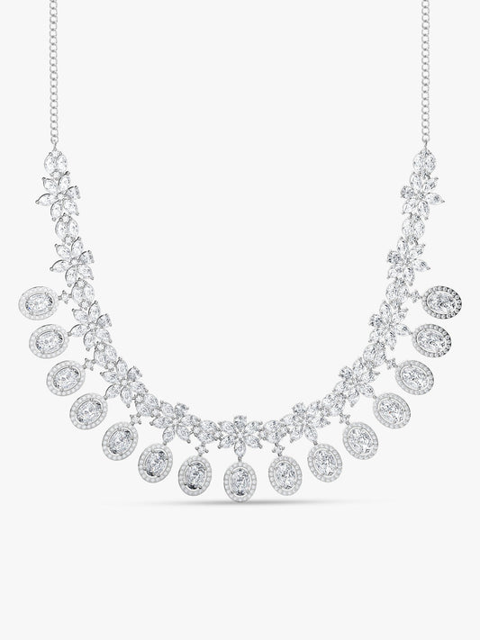 Silver Gleaming Bridal Necklace