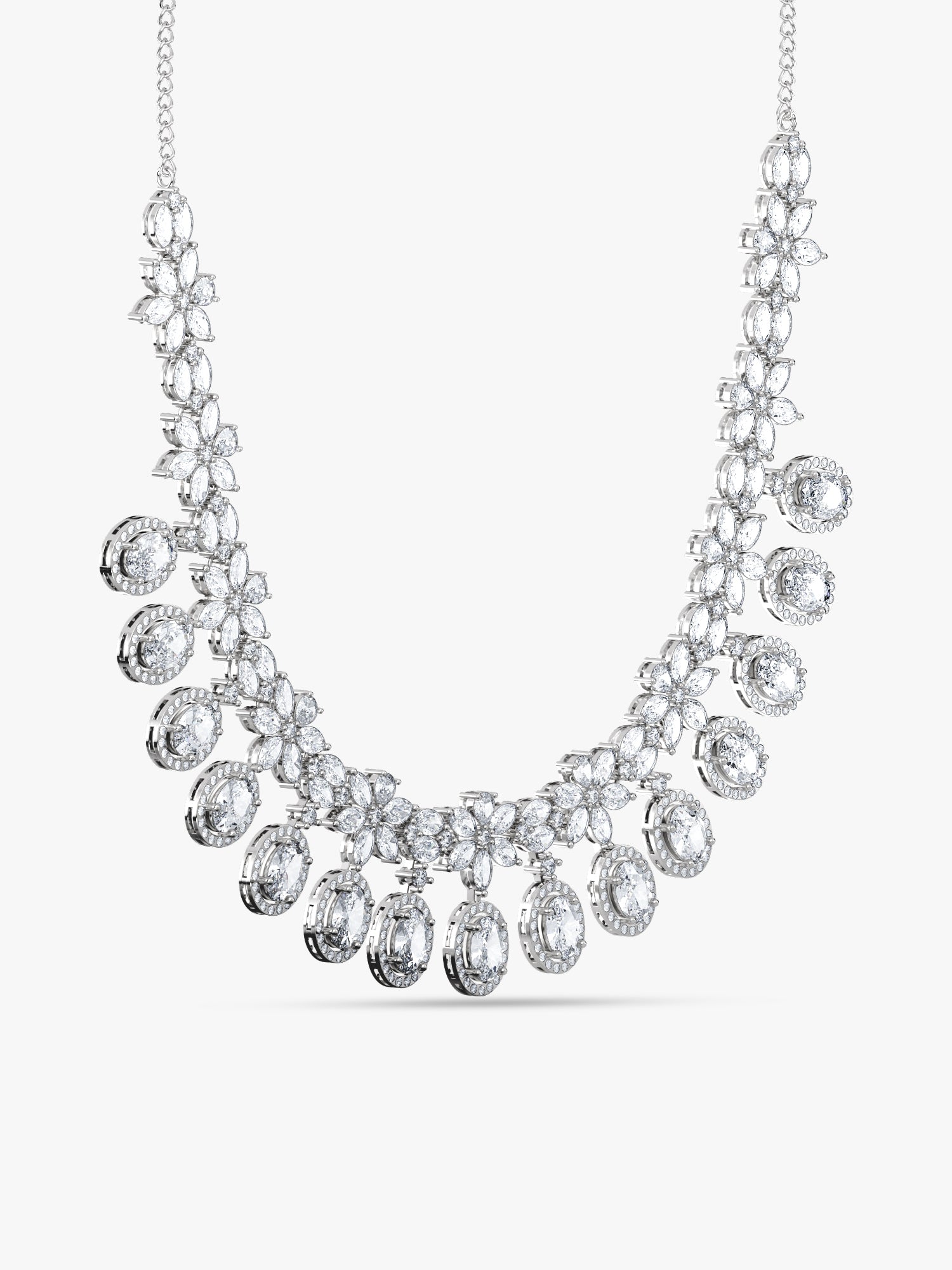 Silver Gleaming Bridal Necklace