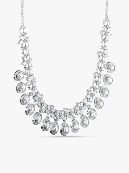 Silver Gleaming Bridal Necklace