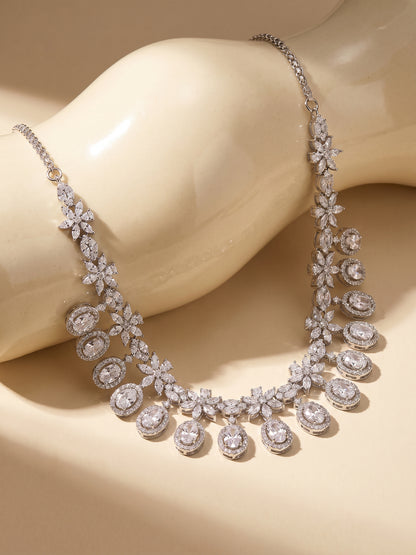 Silver Gleaming Bridal Necklace