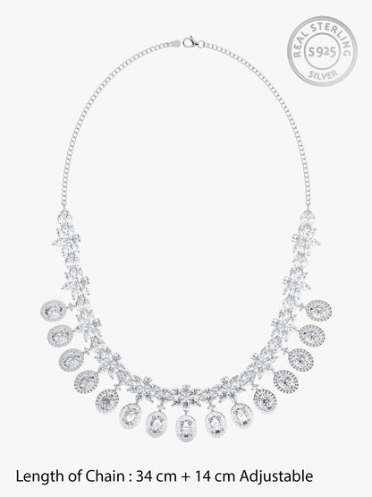 Silver Gleaming Bridal Necklace