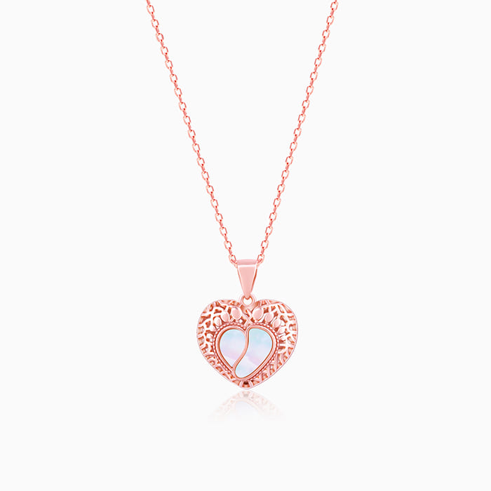 Rose Gold Footprint Pendant With Link Chain