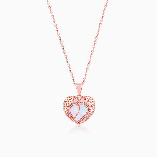 Rose Gold Footprint Pendant With Link Chain