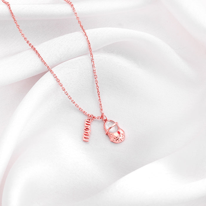 Rose Gold On Mom's Path Pendant With Link Chain