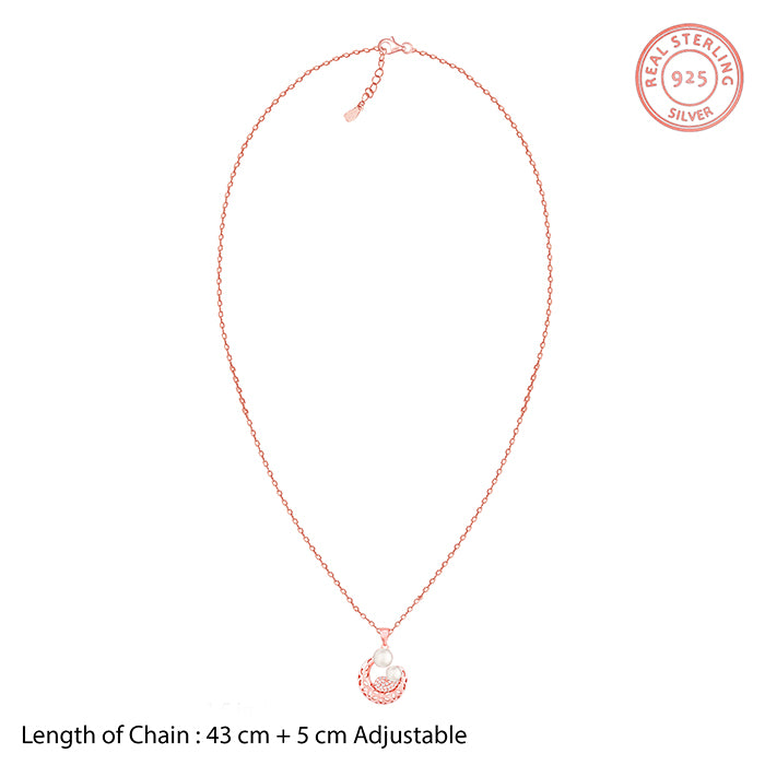 Rose Gold Pearlescent Cuddle Pendant With Link Chain - view 6