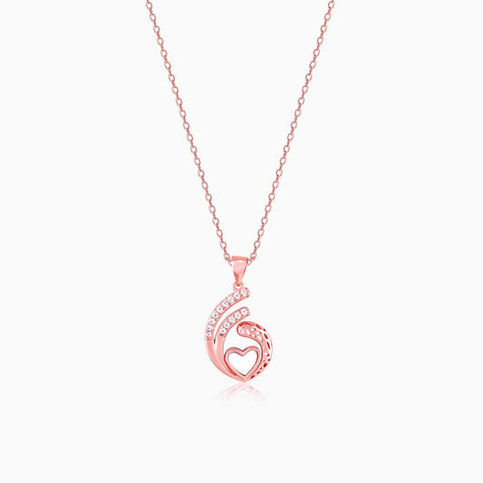 Rose Gold Tender Affection Pendant With Link Chain