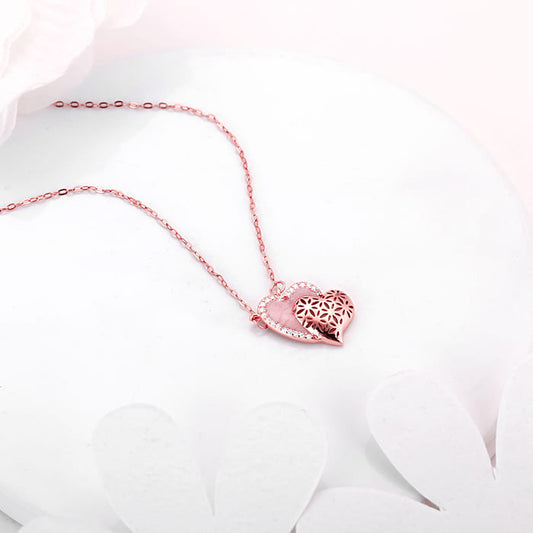 Rose Gold Dual Heartbeat Necklace