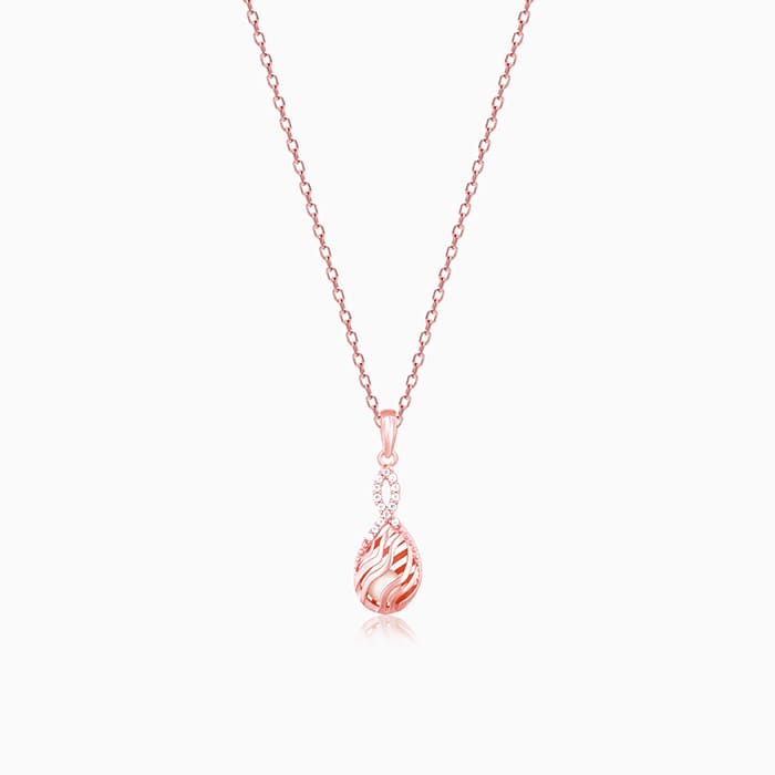 Rose Gold Pious Love Pendant With Link Chain - Image 1