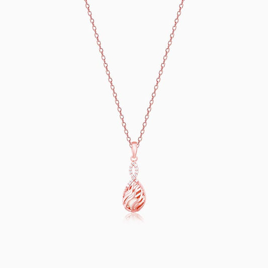 Rose Gold Pious Love Pendant With Link Chain
