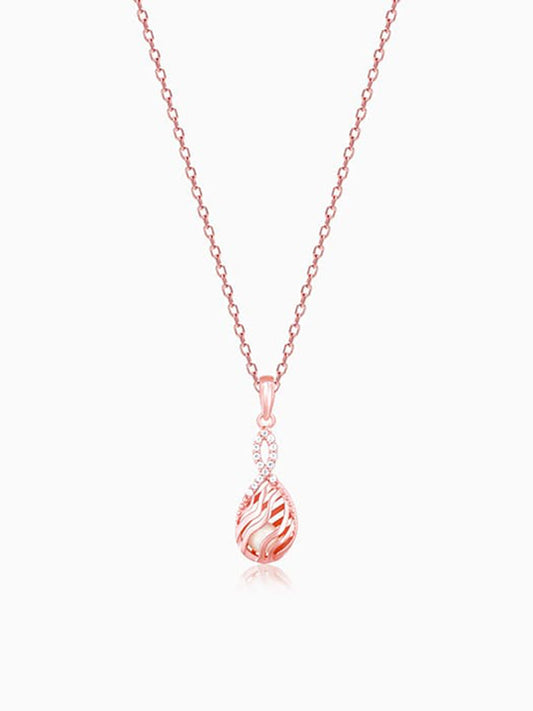 Rose Gold Pious Love Pendant With Link Chain