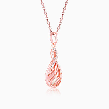 Rose Gold Pious Love Pendant With Link Chain
