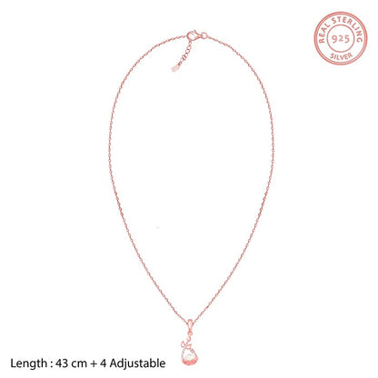 Rose Gold Shield Of Love Pendant With Link Chain