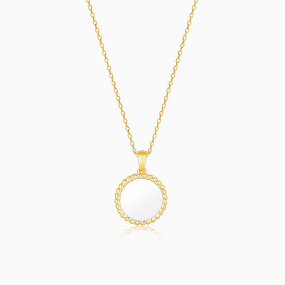 Golden Modern Monochrome Pendant With Link Chain
