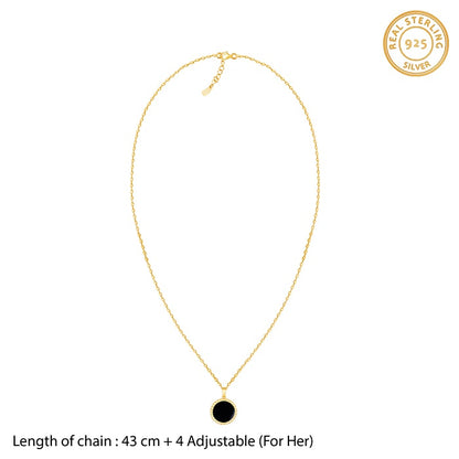 Golden Modern Monochrome Pendant With Link Chain