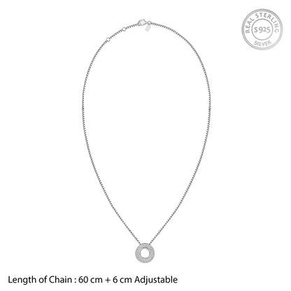 Silver Medallion Pendant With Link Chain For Him
