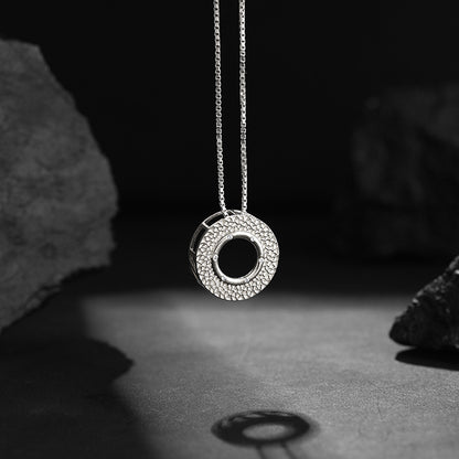 Silver Medallion Pendant With Link Chain For Him