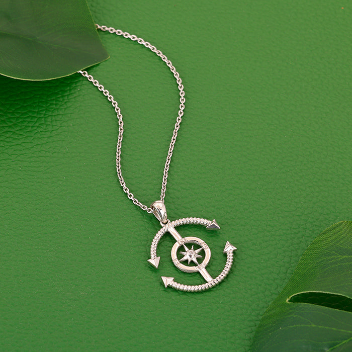 Silver Anchor Of Life Pendant With Link Chain for Her/Him