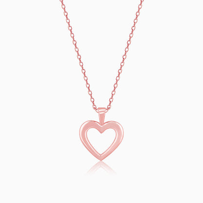 Rose Gold Classic Heart Pendant With Link Chain