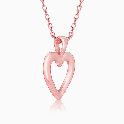 Rose Gold Classic Heart Pendant With Link Chain