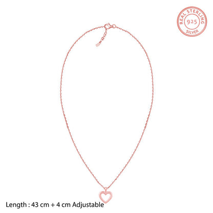 Rose Gold Classic Heart Pendant With Link Chain