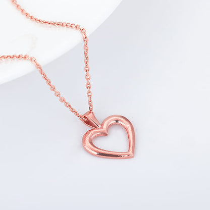 Rose Gold Classic Heart Pendant With Link Chain
