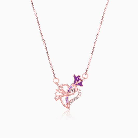 Rose Gold Floral Paris Necklace