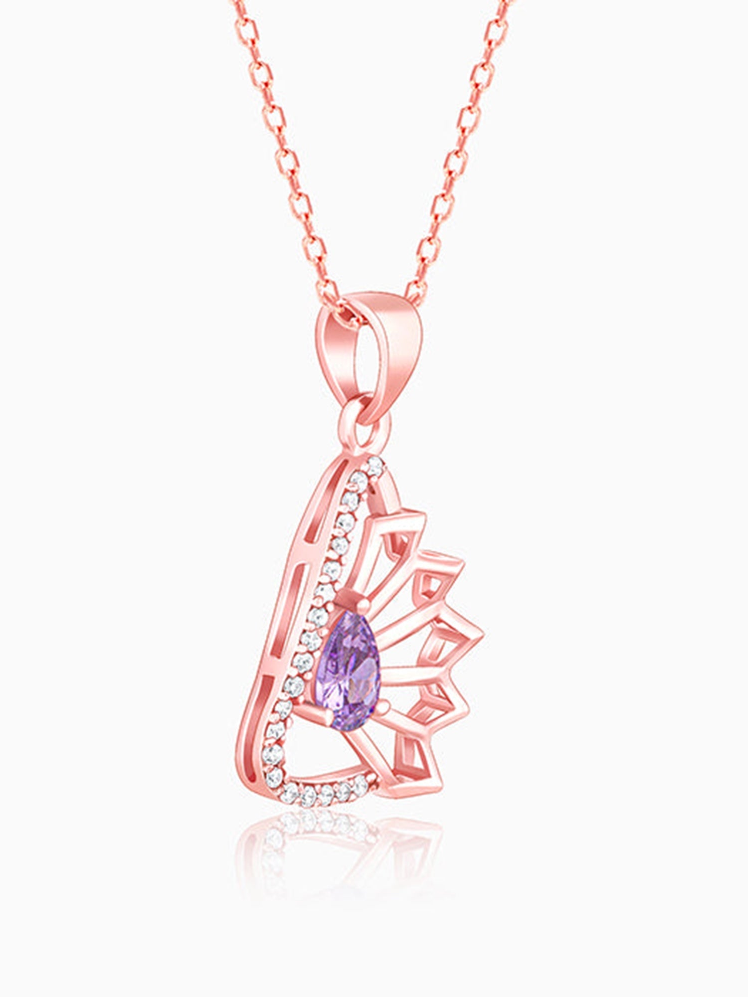 Rose Gold Notre Dame Pendant With Link Chain