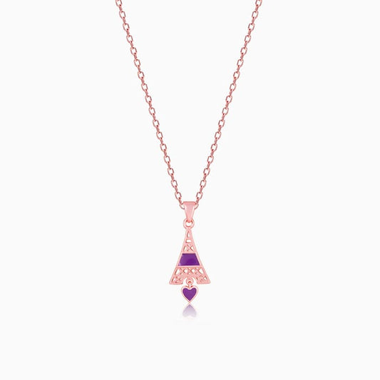 Rose Gold Tower Of Dreams Pendant With Link Chain