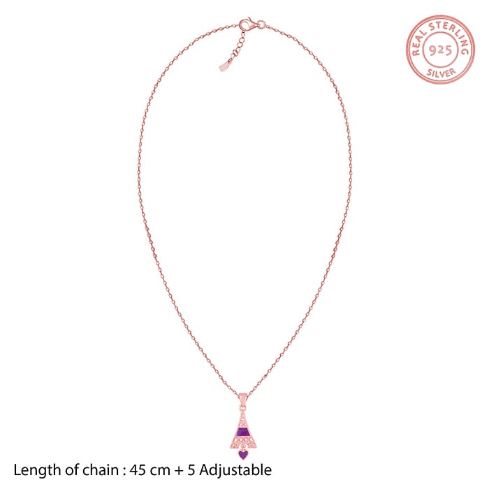 Rose Gold Tower Of Dreams Pendant With Link Chain
