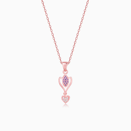 Rose Gold Crocus Elegance Pendant With Link Chain