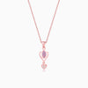 Rose Gold Crocus Elegance Pendant With Link Chain