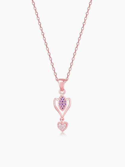 Rose Gold Crocus Elegance Pendant With Link Chain