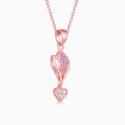 Rose Gold Crocus Elegance Pendant With Link Chain