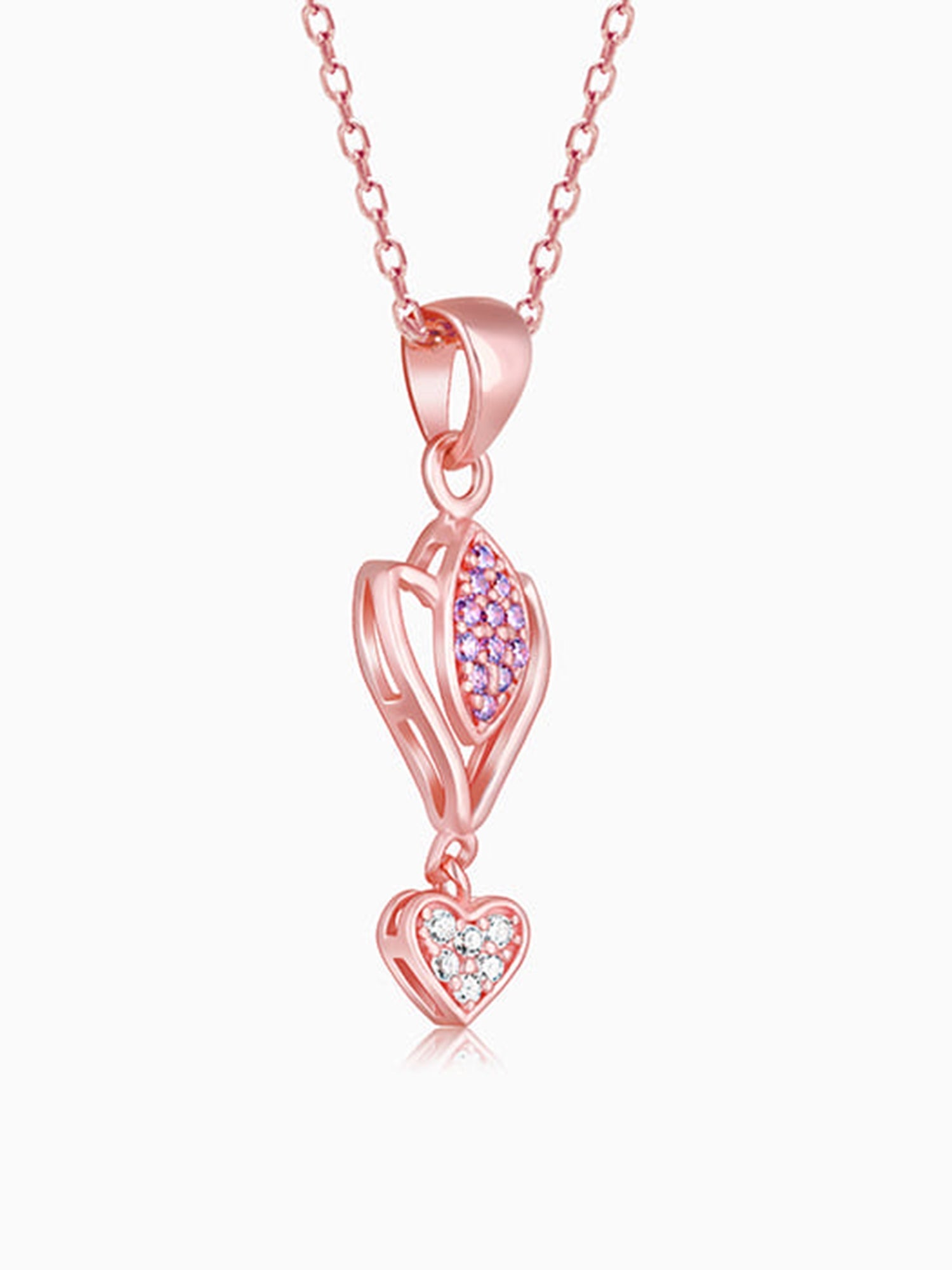 Rose Gold Crocus Elegance Pendant With Link Chain