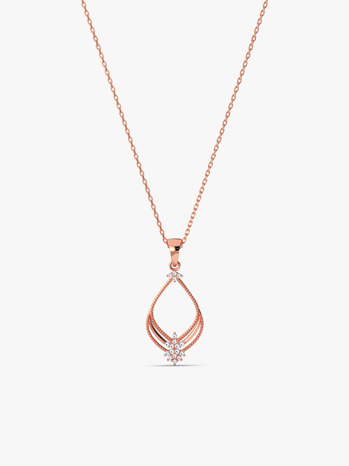 Rose Gold Princess Pendant with Link Chain