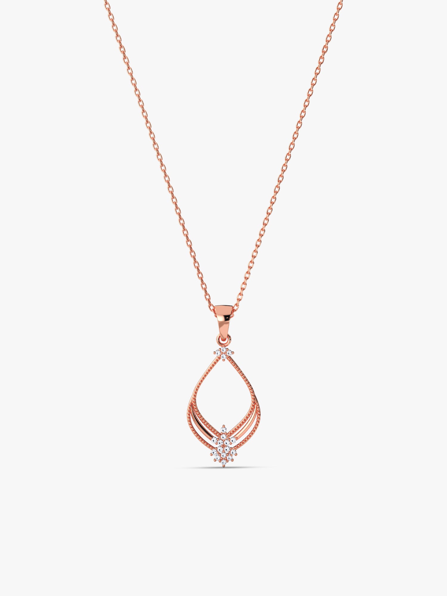 Rose Gold Princess Pendant With Link Chain