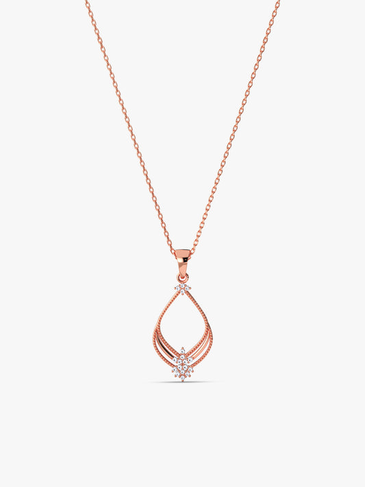 Rose Gold Princess Pendant With Link Chain