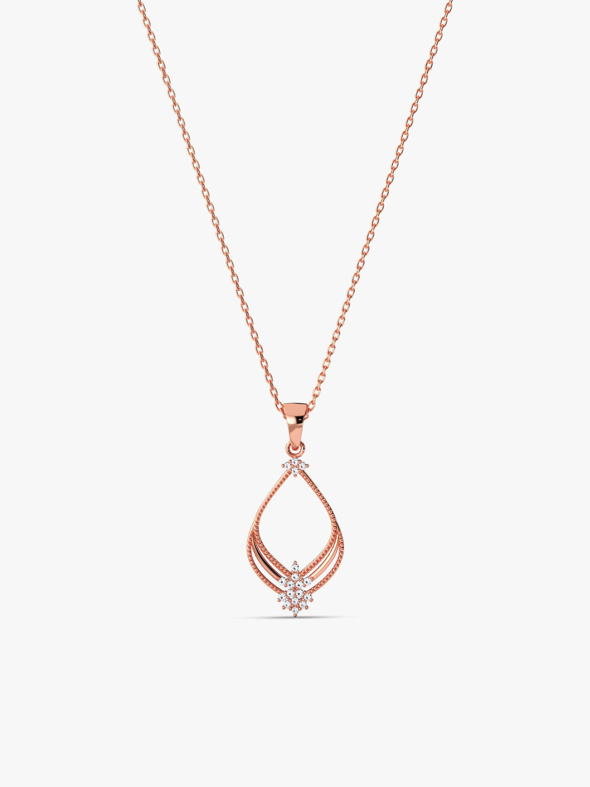 Rose Gold Princess Pendant With Link Chain