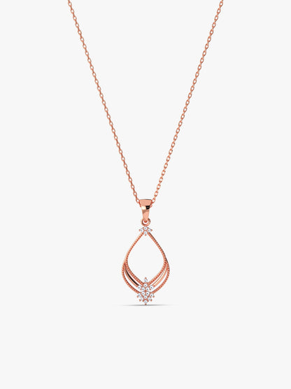 Rose Gold Princess Pendant With Link Chain