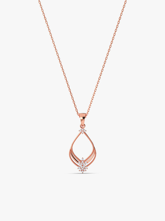 Rose Gold Princess Pendant With Link Chain
