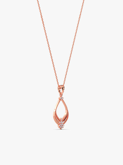 Rose Gold Princess Pendant With Link Chain