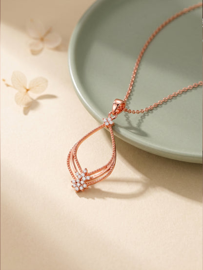 Rose Gold Princess Pendant With Link Chain