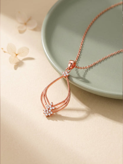 Rose Gold Princess Pendant With Link Chain