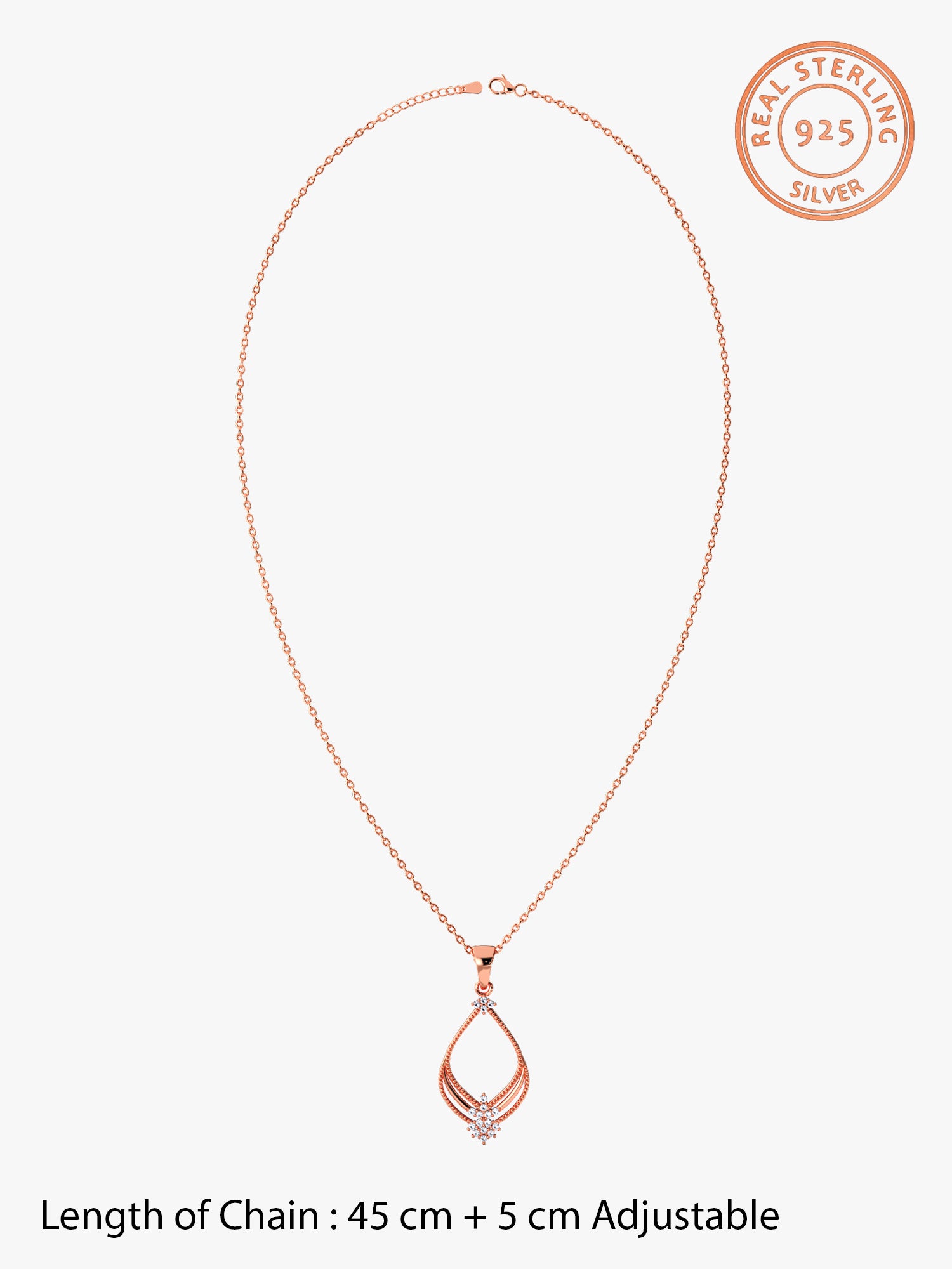Rose Gold Princess Pendant With Link Chain