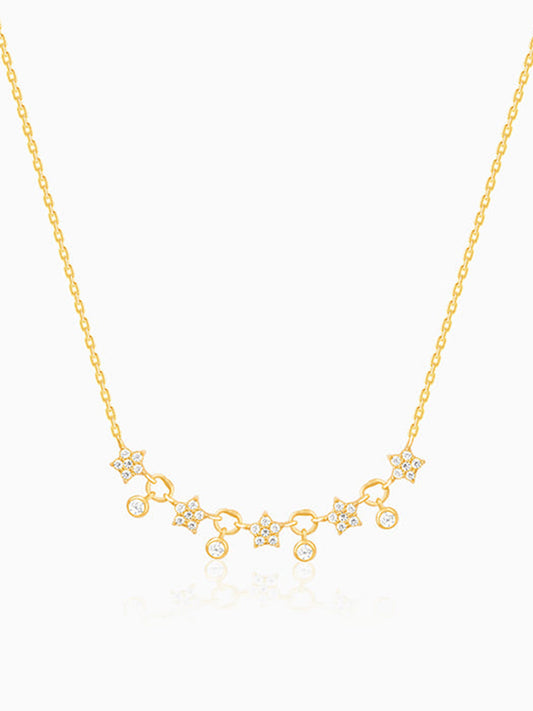 Golden Floral Serenade Necklace